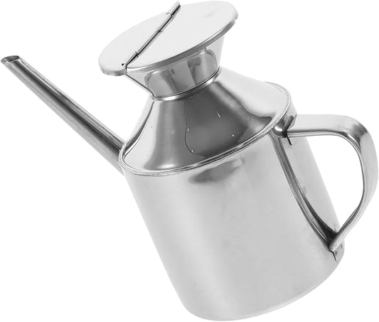Stainless Steel Oil Dispenser Bottle Versatile Syrup and Soy Sauce Dispenser with Ergonomic Handle, Leak-Proof for Kitchen & Restaurant Use, Easy to Clean