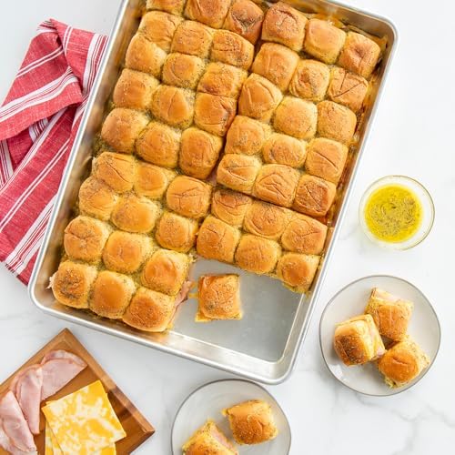 Nordic Ware Extra Large High-Sided Baking Pan, 21.1 x 15 x 2 inches, XL Big baking pan Natural Uncoated Aluminum, Reinforced Steel Rim Prevents Warping, Big Batch