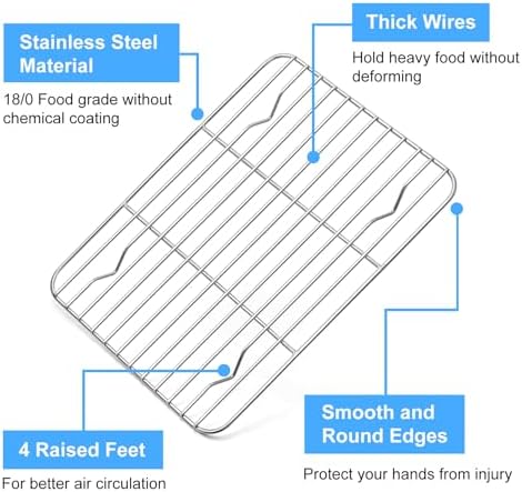 P&P CHEF 4 Pcs Baking Wire Rack for Cooling, 9.7 Inch