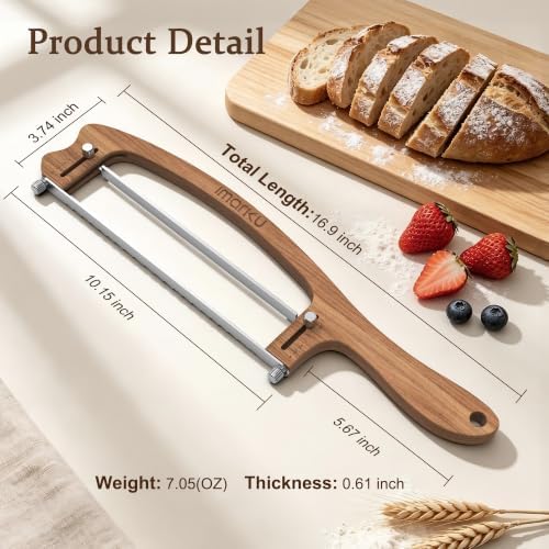 imarku 10 Inch Bread Slicer,Adjustable Thickness Homemade Bread Knife