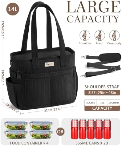 Bagstellar Corduroy Lunch Box for Women Insulated Lunch Bag Cooler Tote Bag