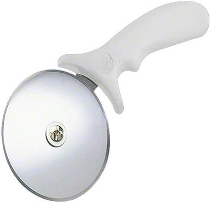 American Metalcraft 4" White Plastic Handle Pizza Cutter
