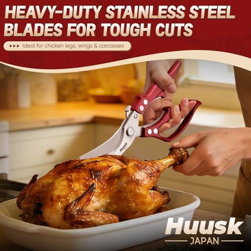 Huusk Poultry Shears Heavy Duty – All Purpose Japanese Kitchen Scissors