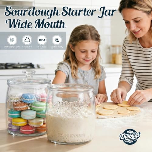 Cookie Jar with Airtight Lids, Half Gallon Glass Jar 1 Pack