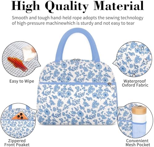 Coobiiya Lunch Bag Lunch Box for Women Men, Reusable Cute Corduroy Lunchbag - Leakproof, Insulated LunchBox Tote with Large Capacity