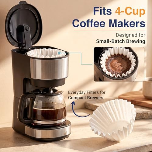 4 Cup Basket Coffee Filters (200, White)