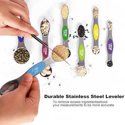 Multicolor Magnetic Measuring Spoons Set with Leveler