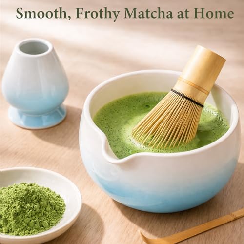 Matcha Whisk Set with Ceramic Bowl & Bamboo Chasen