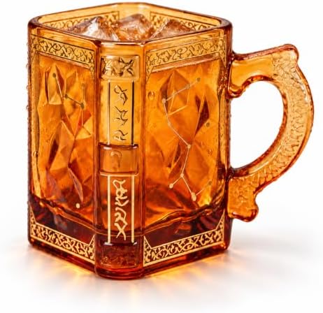 FACE N FACE Spellbook Glass Mug with Dragon Handle, Orange