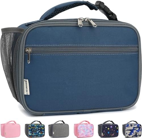 GYEUKHAM Insulated Lunch Box for School, Thermal Reusable Durable Freezable Lunch Bags for Kids Boys Girls Men Women - Small Soft Cooler Portable Lunch Tote Kit for Work Picnic Travel,Cyan