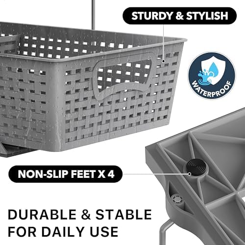 Simple Houseware 2 Tier Pull-Out Sliding Drawer Under Sink Storage, Gray