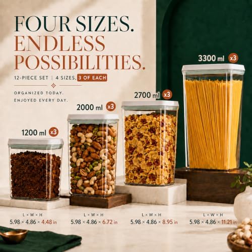 12-Piece Airtight Food Storage Containers, Pantry Canister Set