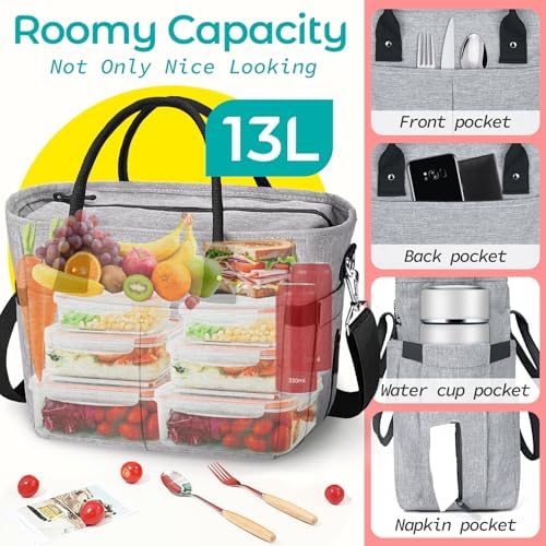 Classy Insulated Lunch Bags for Women, Large Lunch Box for Work & Picnic(