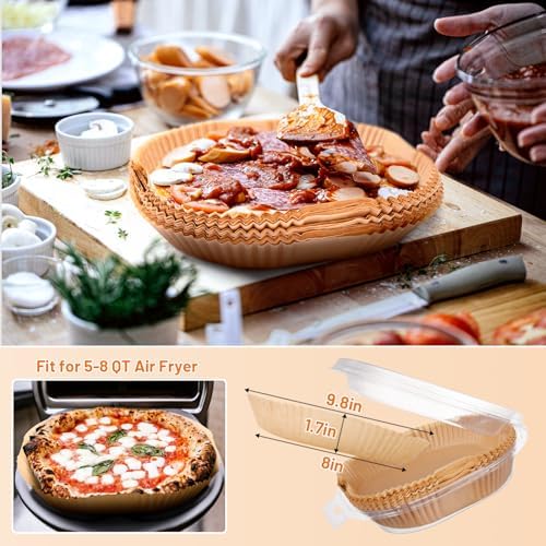 Air Fryer Liners Disposable, 200PCS Non-stick Disposable Airfryer Liners, 9 Inch Unbleached Parchment Paper, Round Air Fryer Paper Liners for 5-8QT Air Fryer, Baking, Roasting Microwave