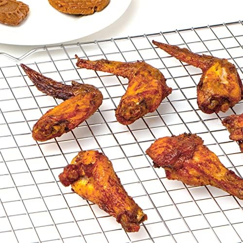Briout 2PCS Cooling Rack for Cooking and Baking, 16" x 10" Wire Rack,Silver