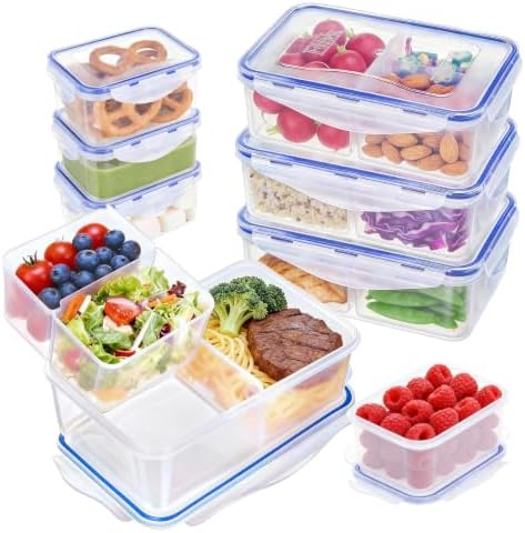 KIGI Food Storage Container Set for Meal Prep & Lunch, 0.7/4.7 Cup, 8 Pack