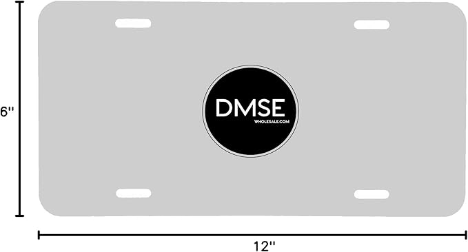 DMSE Blank License Plate, 0.025 Thickness/0.5mm - US/Canada Size 12x6, Aluminium Vanity License Plate for Design Work, Custom Car Tag (White)