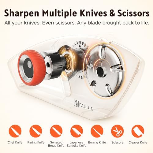 PAUDIN Knife Sharpener, 5-Stage for Kitchen Knives & Scissors