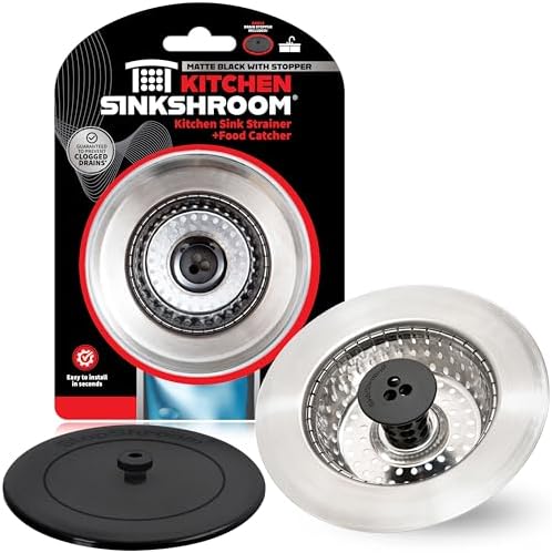 SinkShroom Revolutionary Clog-Free Sink Strainer Basket with Stopper, Stainless Steel