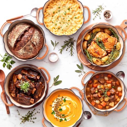 Larder & Vine 5.5 qt Pumpkin Enameled Cast Iron Dutch Oven Pot, Harvest