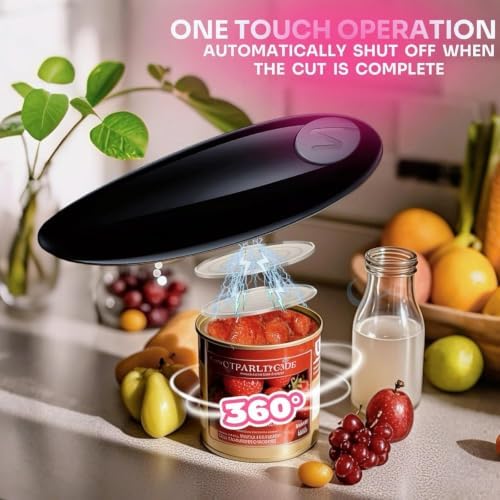 Electric Can Opener, One-Touch Automatic Can Opener for Seniors with Arthritis, Battery Operated Hands Free Smooth Edge Can Opener, Compact Can Opener Electric for Kitchen, Home, RV, Outdoor Use