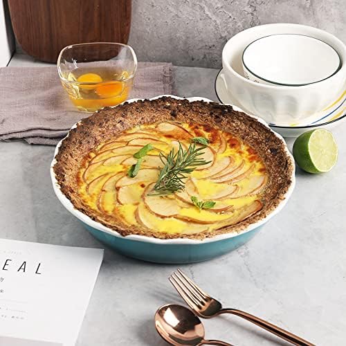 Sweejar Ceramic Pie Pan, 10 Inches Round Baking Dish for Dinner(White)