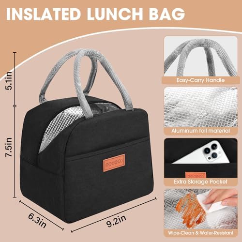 PEDECO White Bento Box with Bag for Adult Kid, Leakproof 2-Layers Stackable