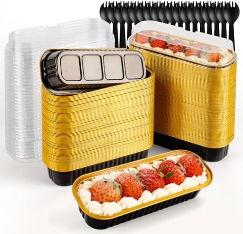 120Pcs Aluminum Min Foil Bakingi Loaf Pans with Lids and Spoons