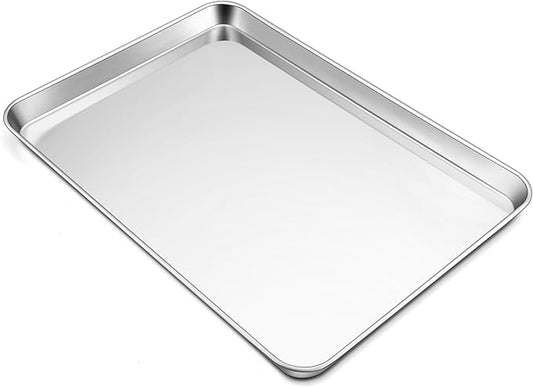 TeamFar Stainless Steel Baking Sheet, 20’’ x 14’’ Large Baking Sheet Pan Bakeware Set Cookie Sheets for Baking, Roasting, Cooking, Non Toxic, Mirror Finish & Dishwasher Safe