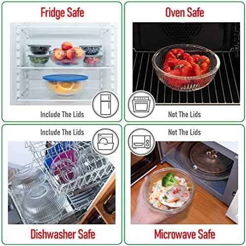 Set of 6 Stackable Space-Saving Nesting Glass Bowls