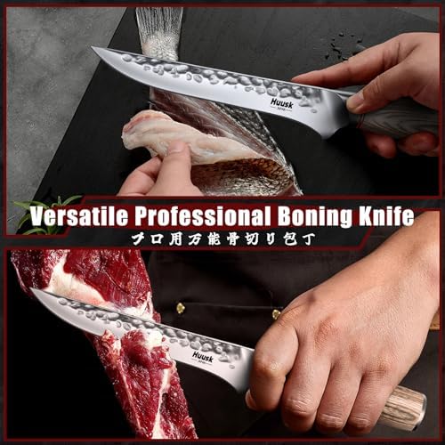 Huusk Japanese Kitchen Knife Set of 3, Professional Chef Knives Set