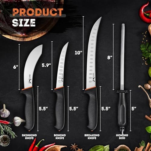 Golden Bird Butcher Knife Set for Meat Cutting, Gifts for Men Women