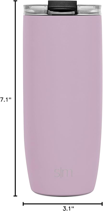 Simple Modern Voyager Tumbler with Flip Lid | Travel Coffee Mug | Insulated Stainless Steel Cold Brew Iced or Hot Coffee Cup | Gifts for Women Men Her Him | 20oz, Lavender Mist