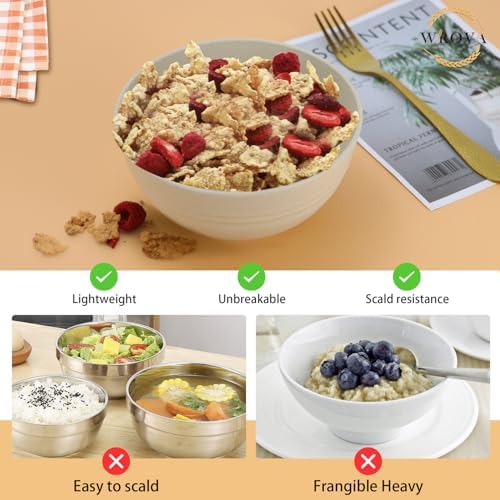 Wrova 26 oz Wheat Straw Bowls,Unbreakable Cereal Bowls Set of 6,Microwave & Dishwasher Safe Salad Bowls for kitchen, Kitchen Bowl Sets for Soup,Salad,Fruit,Snack and Oatmeal-Multi Color