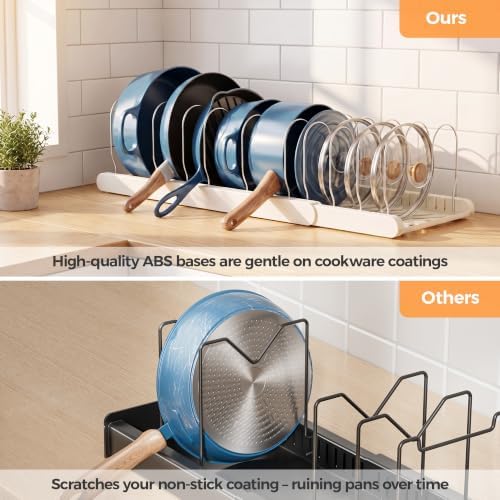 ORDORA 2 Pack Expandable Pots and Pans Organizer for Food Storage Container