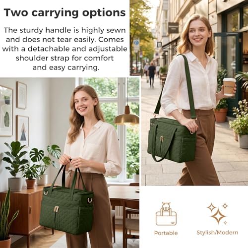 Large Lunch Box for Women, Insulated Lunch Bag for Work, Green
