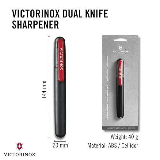 Victorinox Pocket Knife Sharpener Perfect Portable Solution for Sharpening All Your Straight Blades, Black
