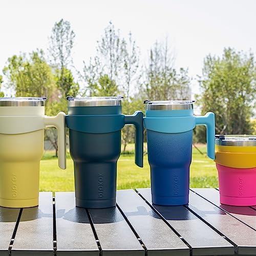 BJPKPK 30 oz Tumbler with Handle & Straw, Insulated Stainless Steel Mug