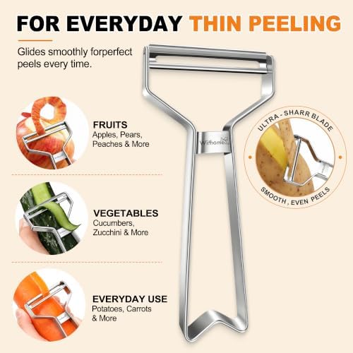 2-Pack Vegetable Peeler Set, Heavy-Duty & Y Peeler, Stainless Steel