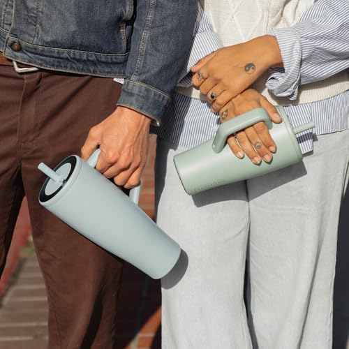 BrüMate Era 30 oz Tumbler with Handle and Straw | 100% Leakproof Insulated Water Bottle Tumbler with Lid and Flexible SoftSip Straw | Made of Stainless Steel | Cup Holder Friendly | 30oz (Kiwi)