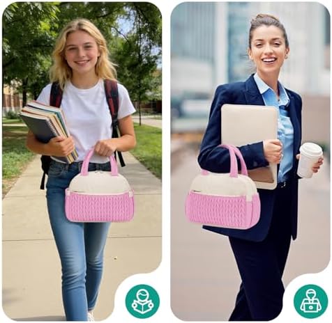 Coobiiya Lunch Box Lunch Bag for Women Men,Reusable Cute Lunch Pail bag,Leakproof,Insulated LunchBox Tote Compact 10L, Cooler Lunch Container for Work Travel Office