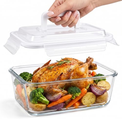 Razab 3000 ml / 102 oz Airtight Borosilicate Large Glass Container with Lid