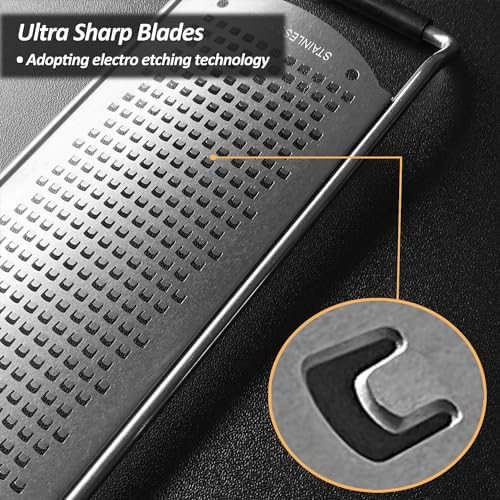 VOVOLY Professional Zester Grater Fine, Razor-Sharp Stainless Steel Blade