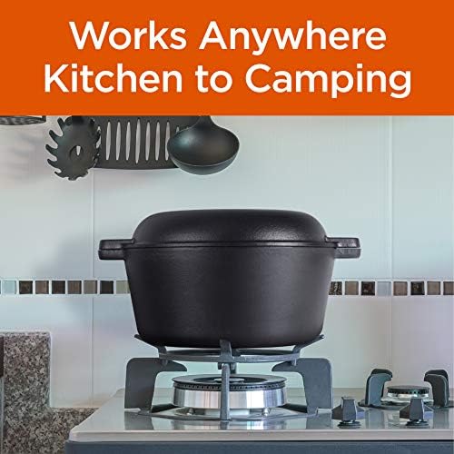 Commercial Chef 2-in-1 5-Qt. Dutch Oven, 10.25-Inch Skillet Lid, CHFL508