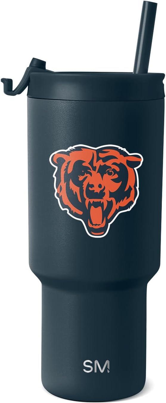 Simple Modern Officially Licensed NFL 30oz Tumbler with Flip Lid and Straws | Football Insulated Stainless Steel Cup | Gifts for Men Women | Trek Collection