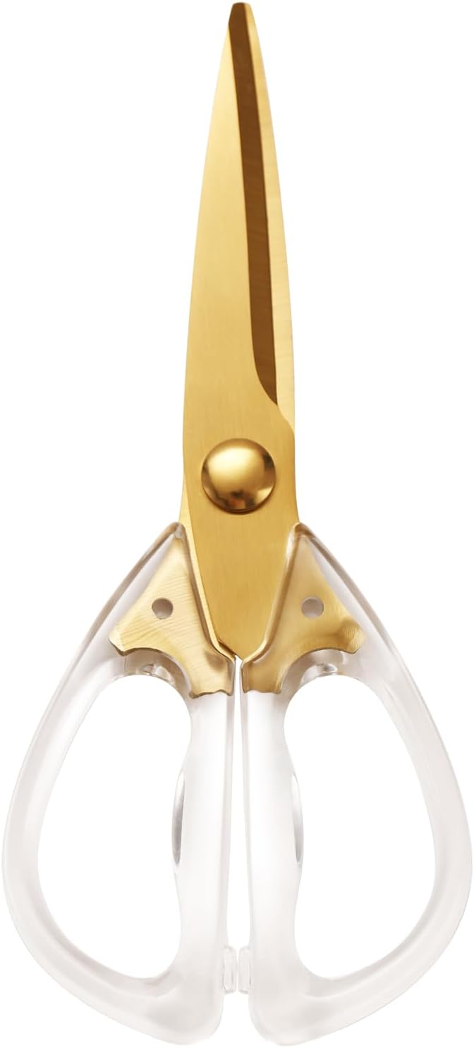 Kitchen Shears Scissors&Sharp Scissors, ARCHIKING 8.0inch Cooking Scissor-Meat and Poultry Shears, Dishwasher Safe, Acrylic Handel Scissors All Purpose Stainless Steel Utility Scissor (White)