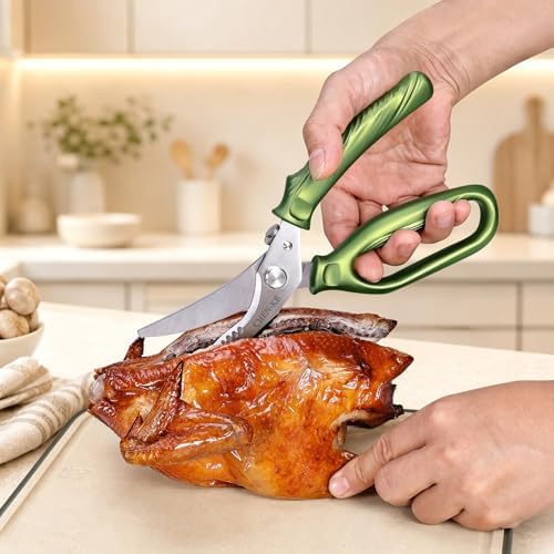 CHEN-KE Rust Resistant Heavy Duty Multipurpose Kitchen Shears-Green