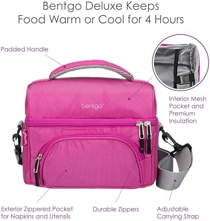 Bentgo Deluxe Insulated Lunch Bag with Adjustable Strap & Outer Pocket