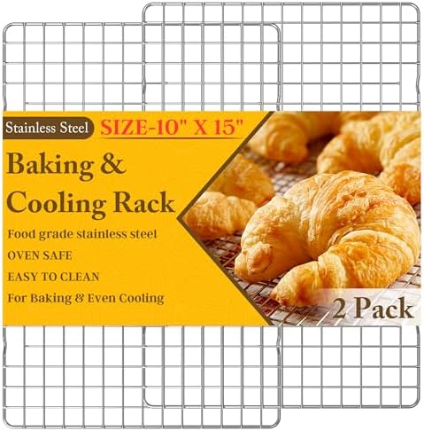 2 PCS Cooling Racks for Cooking and Baking, 10" x 15", Silver