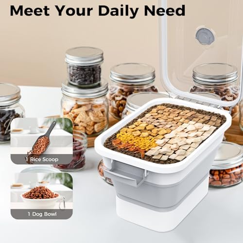 10-13Lbs Airtight Dog Food Storage Container,Collapsible Dog Food Container